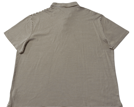 Ralph Lauren Custom Slim Fit Tan & White Striped Polo Shirt