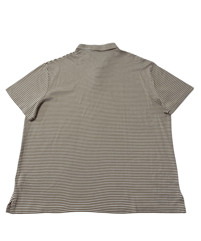 Ralph Lauren Custom Slim Fit Tan & White Striped Polo Shirt