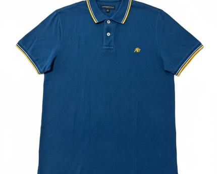 AÉROPOSTALE Blue A87 Tipped Piqué Polo Shirt