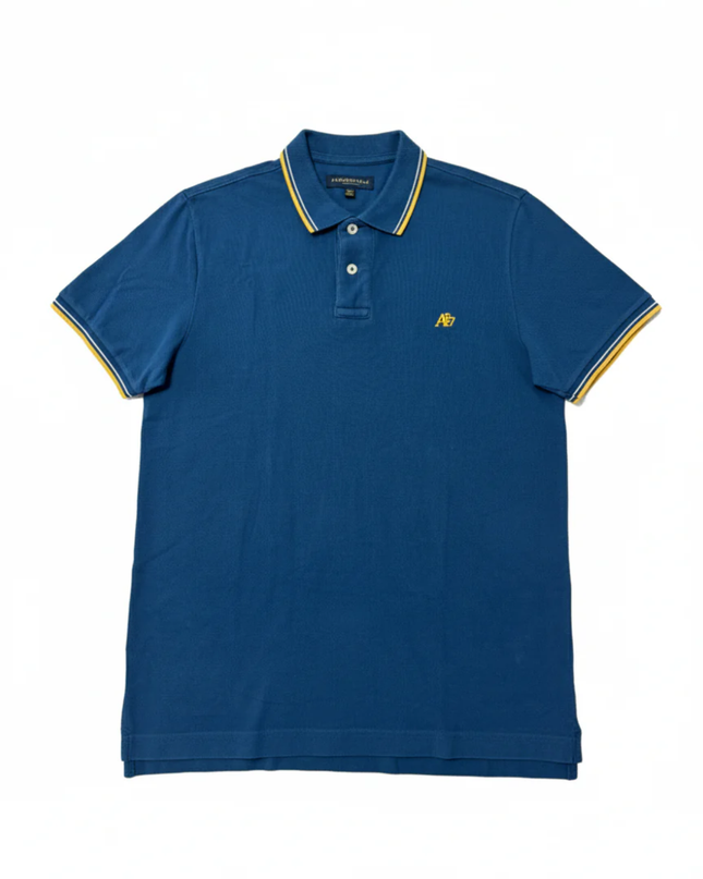 AÉROPOSTALE Blue A87 Tipped Piqué Polo Shirt