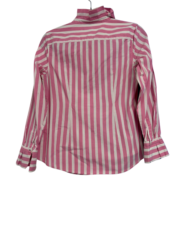 Banana Republic Pink Striped Pleated Cuff Button-Down Shirt
