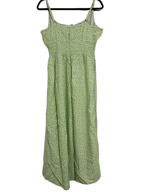 Hollister Green Floral Smocked Cami Midi Dress