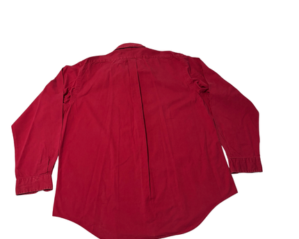 Ralph Lauren Red Long-Sleeve Cotton Button-Down Shirt
