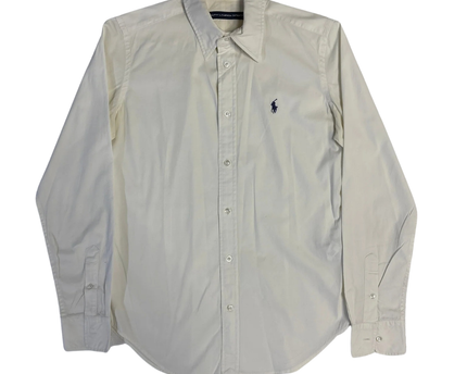 Ralph Lauren Sport Cream Polo Player Long Sleeve Shirt