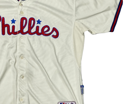 Majestic Philadelphia Phillies Cliff Lee 33 Authentic Off-White Jersey