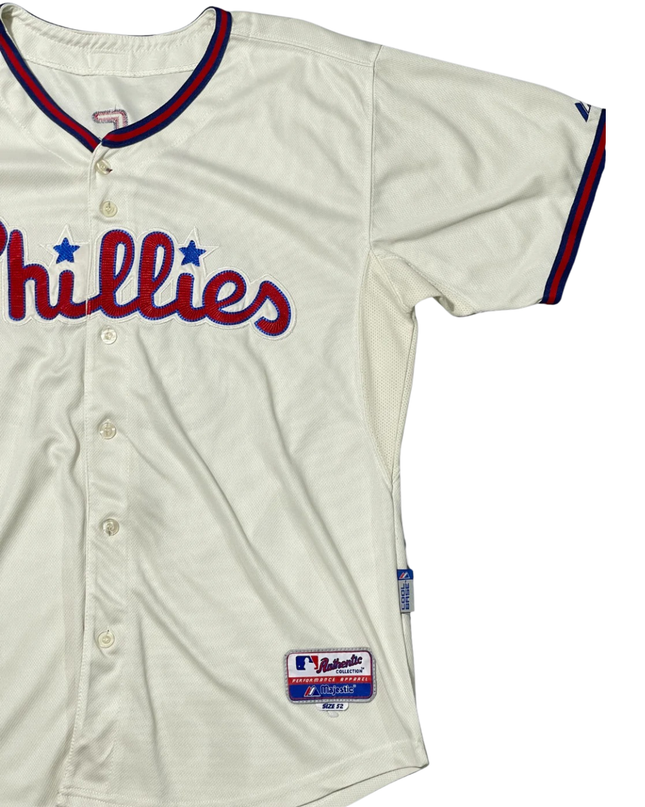Majestic Philadelphia Phillies Cliff Lee 33 Authentic Off-White Jersey