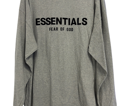 Fear of God Essentials Grey Oversized Long Sleeve T-Shirt