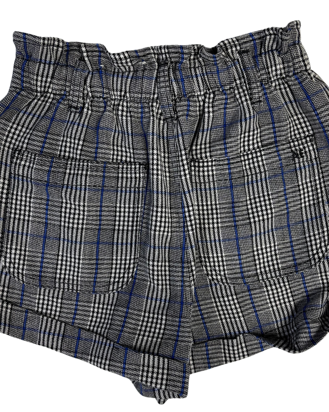 American Eagle Black, White and Blue Plaid Shorts