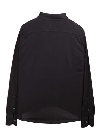 Ralph Lauren Knit Oxford Black Button-Down Long Sleeve Shirt - L