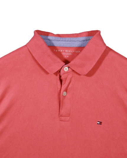 Tommy Hilfiger Slim Fit Solid Pink Cotton Polo Shirt