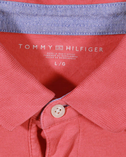 Tommy Hilfiger Slim Fit Solid Pink Cotton Polo Shirt
