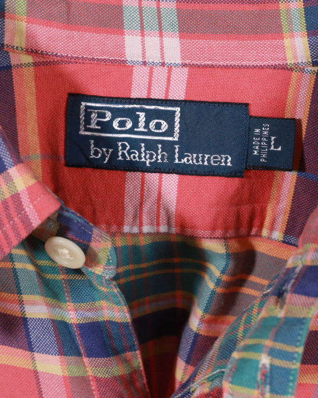 Ralph Lauren Vintage Plaid Tab Collar Button Down Shirt