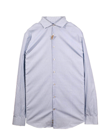 Calvin Klein Extreme Slim Fit Light Blue Micro-Print Dress Shirt