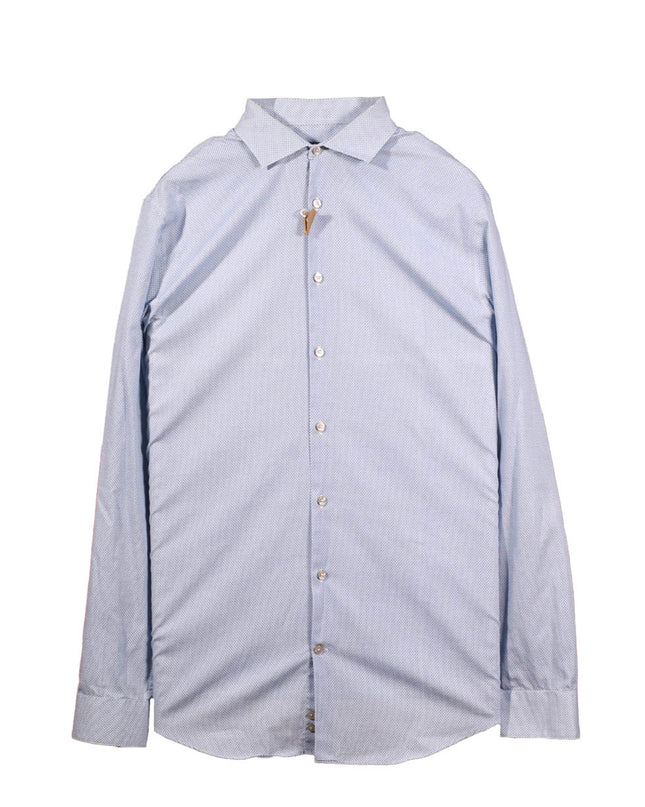 Calvin Klein Extreme Slim Fit Light Blue Micro-Print Dress Shirt