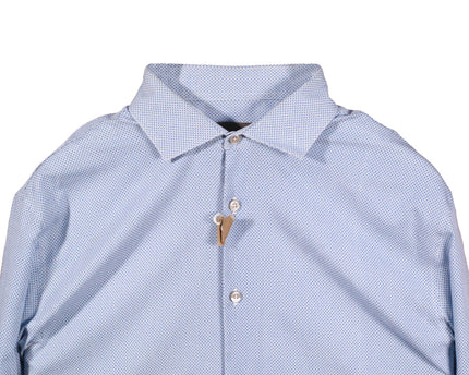 Calvin Klein Extreme Slim Fit Light Blue Micro-Print Dress Shirt