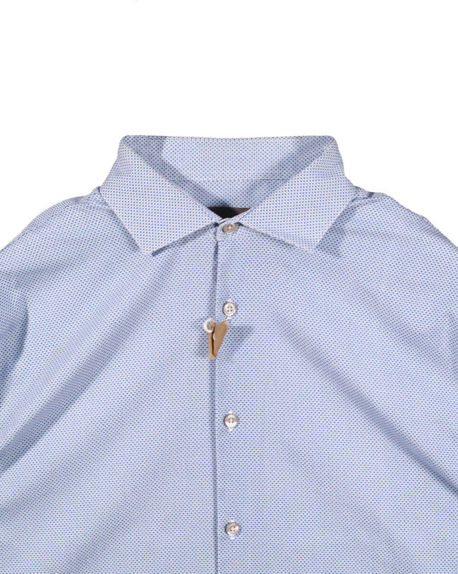Calvin Klein Extreme Slim Fit Light Blue Micro-Print Dress Shirt