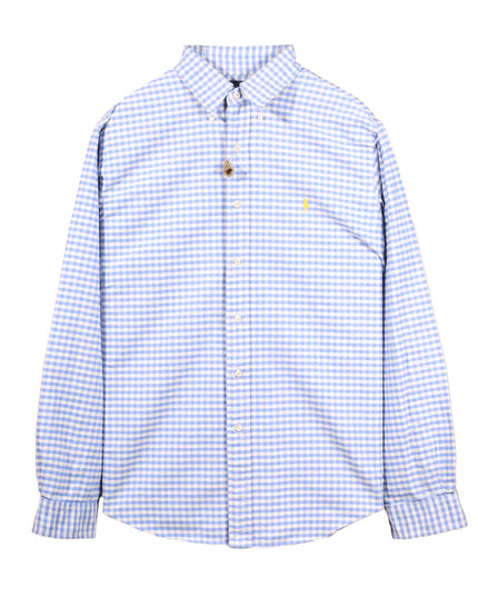 Ralph Lauren Cotton Blue White Check Long Sleeve Shirt
