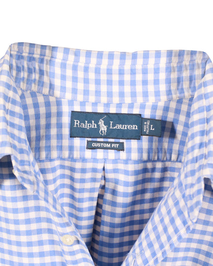 Ralph Lauren Cotton Blue White Check Long Sleeve Shirt