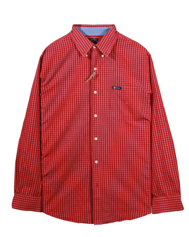 Chaps Red Checkered Long Sleeve Button-Down Shirt