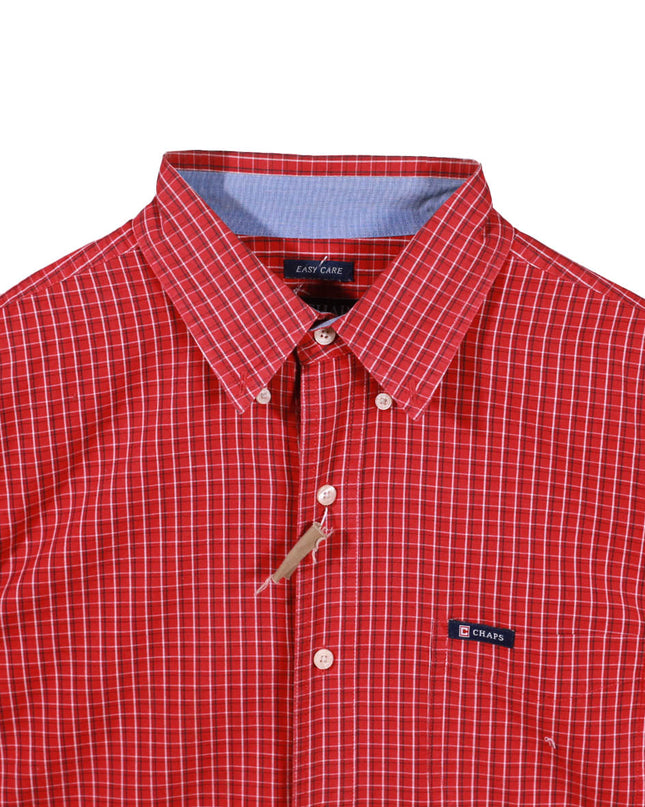 Chaps Red Checkered Long Sleeve Button-Down Shirt
