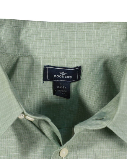 Dockers Long Sleeve Cotton Green Formal Shirt
