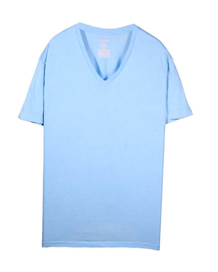 Ralph Lauren Classic Fit Sky Blue V-Neck T-Shirt - L