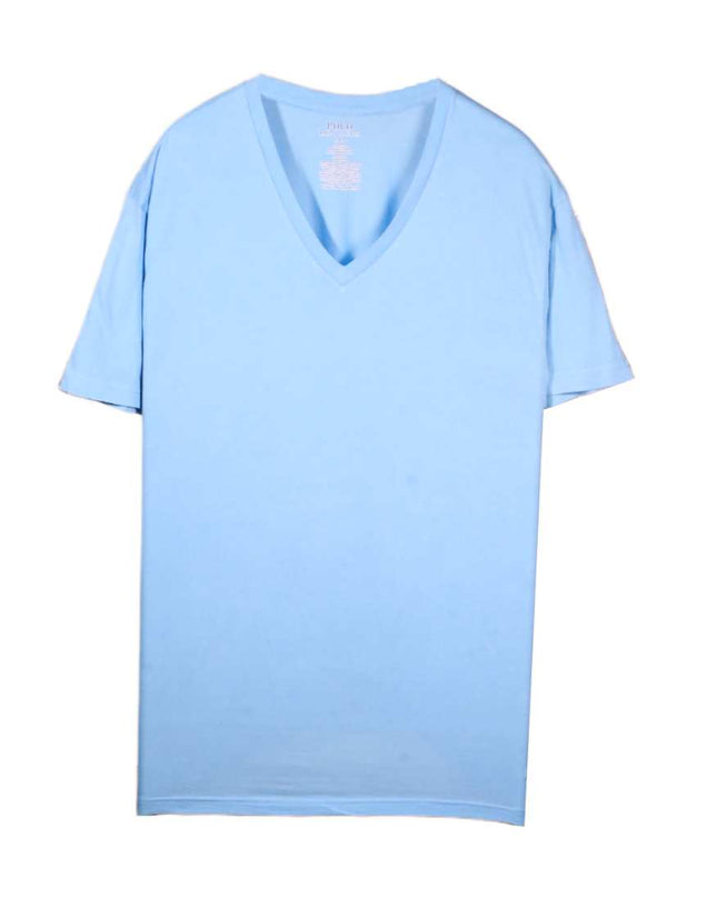 Ralph Lauren Classic Fit Sky Blue V-Neck T-Shirt - L