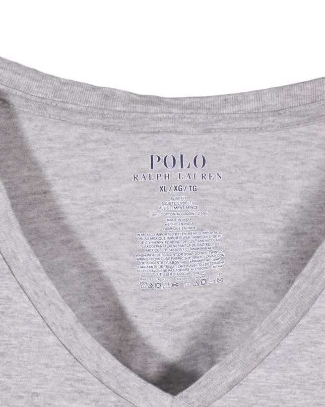 Ralph Lauren Cotton Classic V-Neck Gray T-Shirt - XL