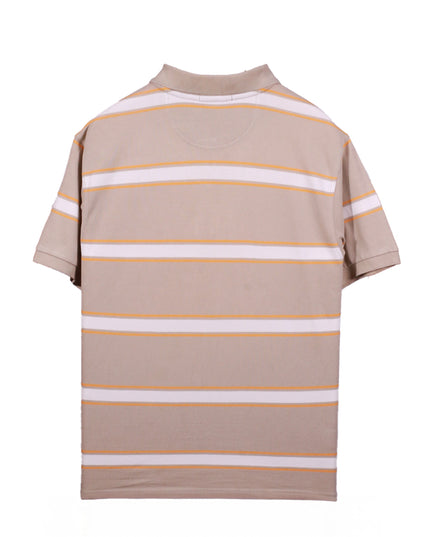 Fred Perry Beige Striped Cotton Piqué Polo Shirt