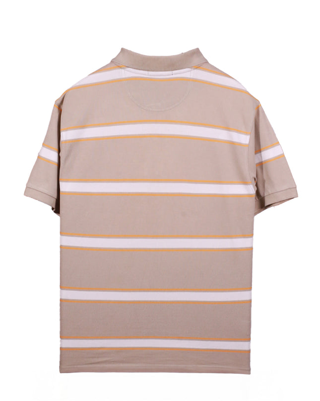Fred Perry Beige Striped Cotton Piqué Polo Shirt