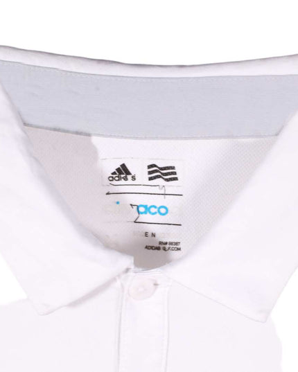 Adidas YPCO White & Teal Colorblock Golf Polo Shirt - L