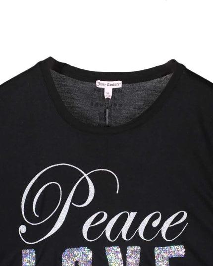 Juicy Couture Peace Love & Lipstick Black T-Shirt - L