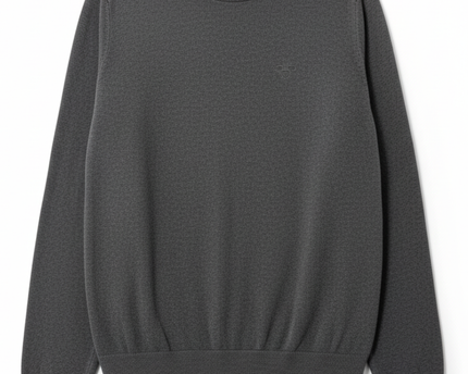 Barbour Essential Crew Neck Cotton in Charcoal Grey Sweater