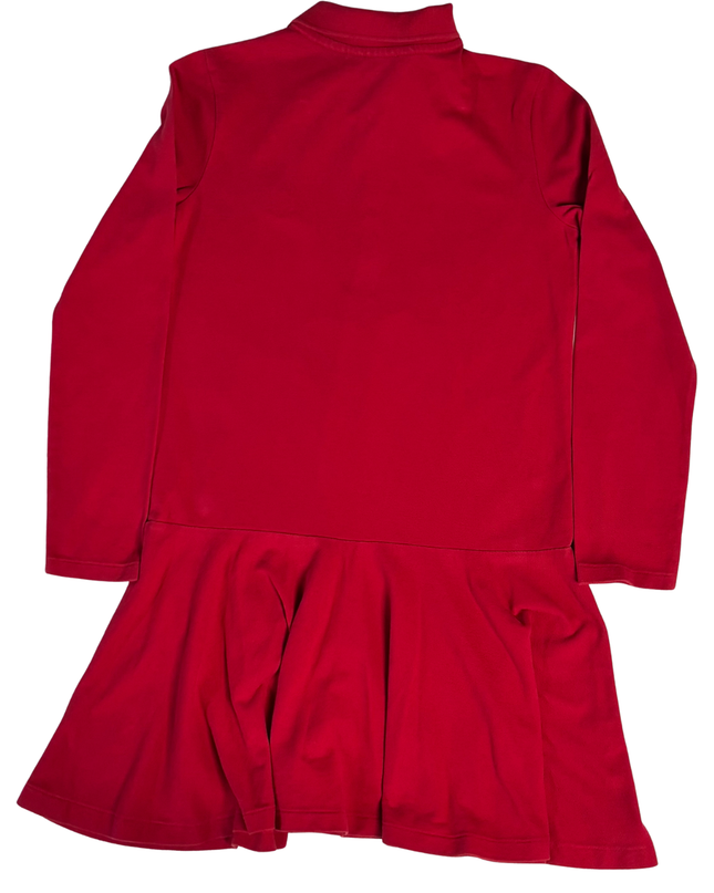 Ralph Lauren Red Girls Long Sleeve Flared Polo Dress