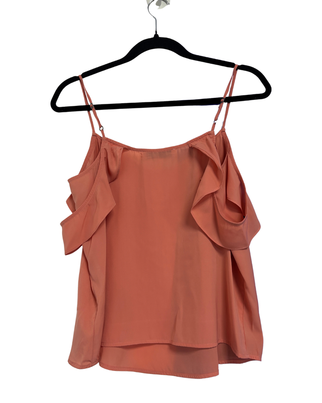 Abercrombie & Fitch Coral Ruffle Strap V-Neck Cami Top