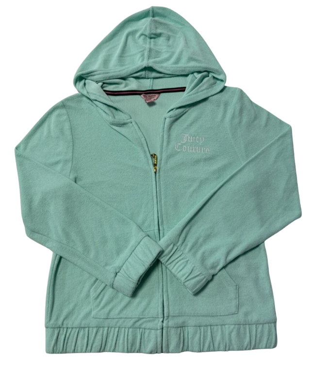 Juicy Couture Mint Green Terry Cloth Zip-Up Hoodie
