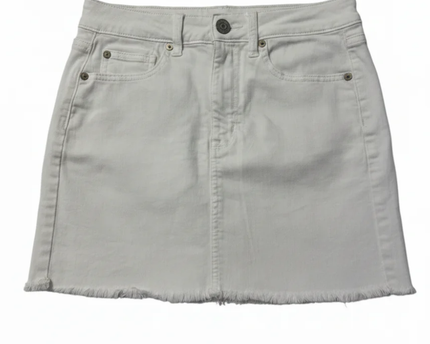 American Eagle White Super Stretch Denim Mini Skirt