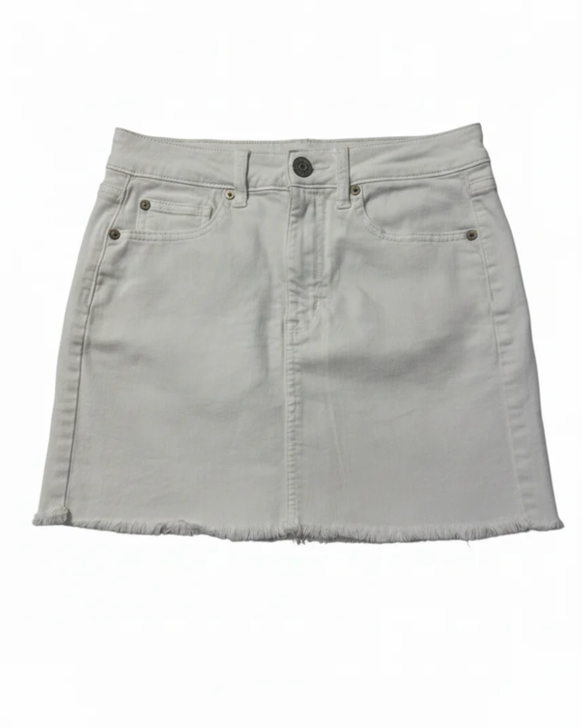 American Eagle White Super Stretch Denim Mini Skirt