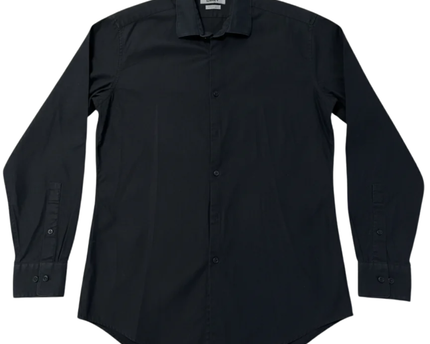 DKNY Black Slim Fit Natural Stretch Button-Down Shirt
