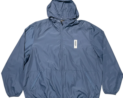 Adidas Blue Full Zip Hooded Windbreaker Jacket