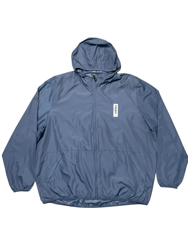 Adidas Blue Full Zip Hooded Windbreaker Jacket