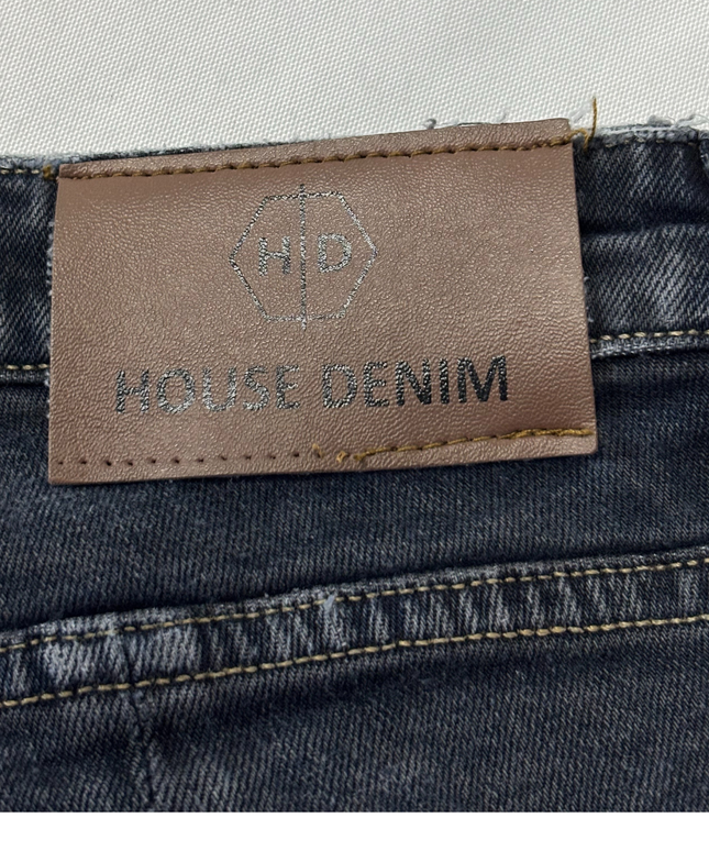 House Denim Dark Grey Seam Detail Straight Leg Jeans