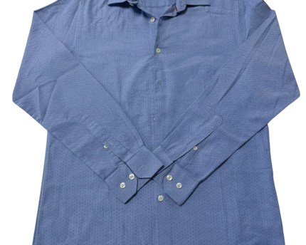 L'Homme by ELLE Blue Micro-Dot Long Sleeve Button-Down Shirt