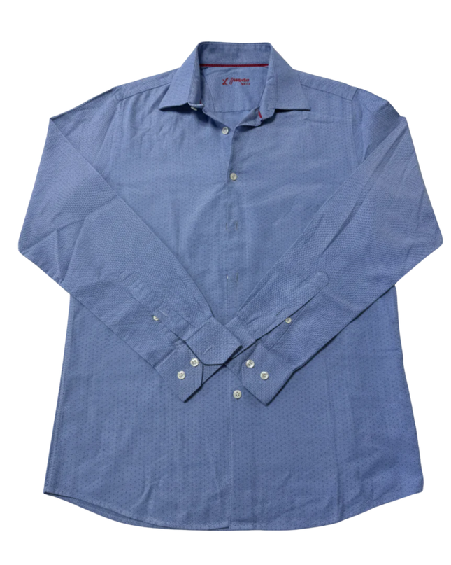 L'Homme by ELLE Blue Micro-Dot Long Sleeve Button-Down Shirt