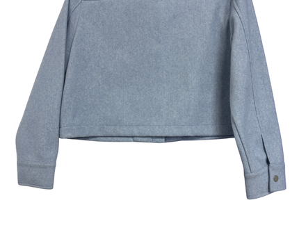 Zara Light Blue Cropped Textured Jacket