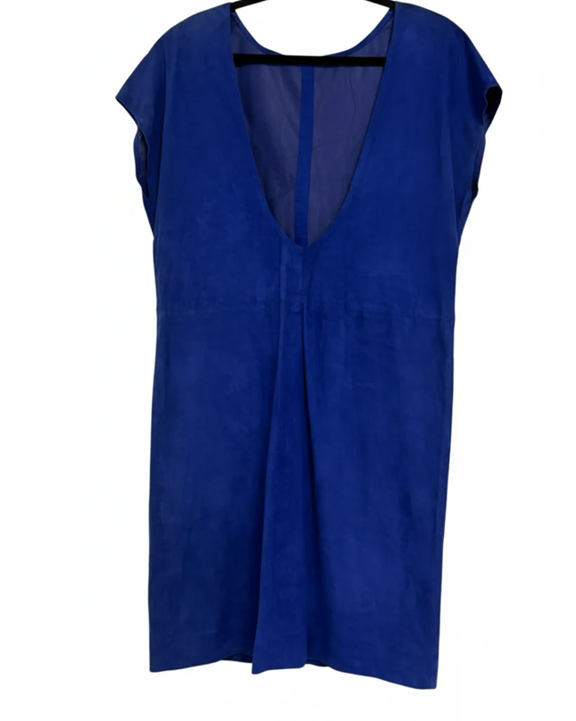 Jimmy Choo for H&M Blue Suede V-Back Shift Dress