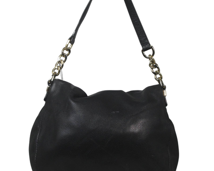 Coach Black Crinkled Leather Hobo Bag