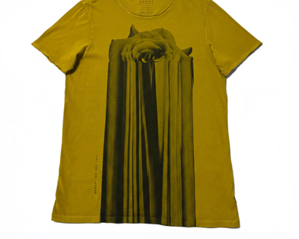 GUESS Yellow Distorted Rose Graphic T-Shirt
