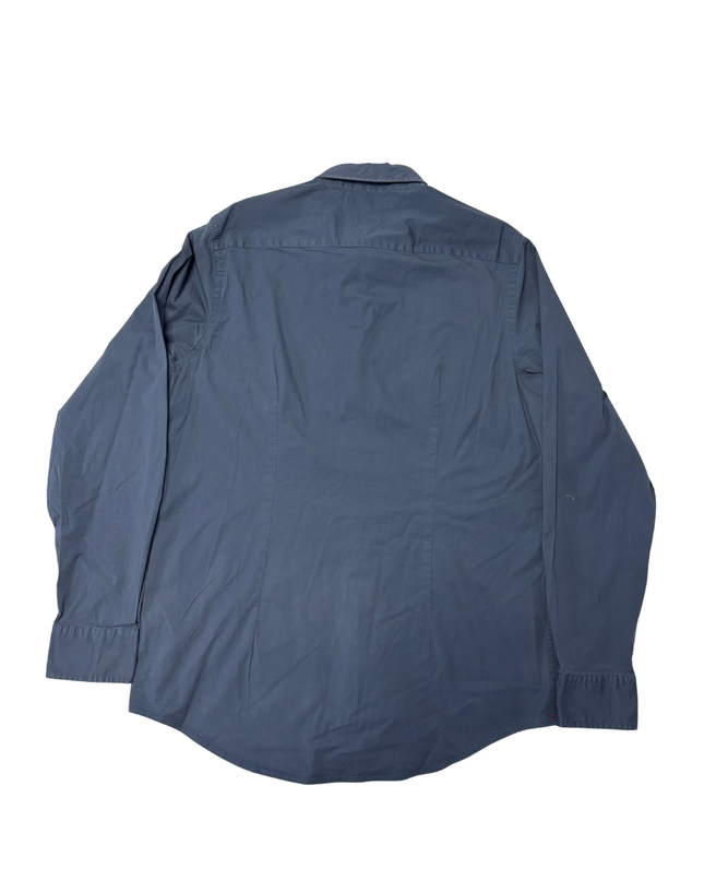 Tommy Hilfiger Blue Slim Fit Stretch Long Sleeve Shirt