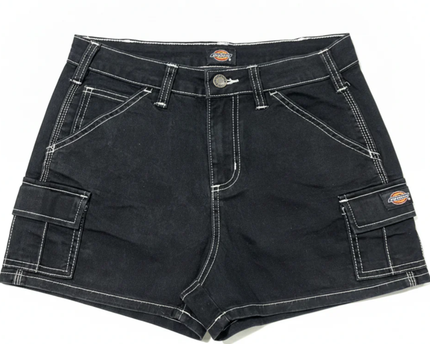 Dickies Black Utility Cargo Shorts with Contrast Stitching